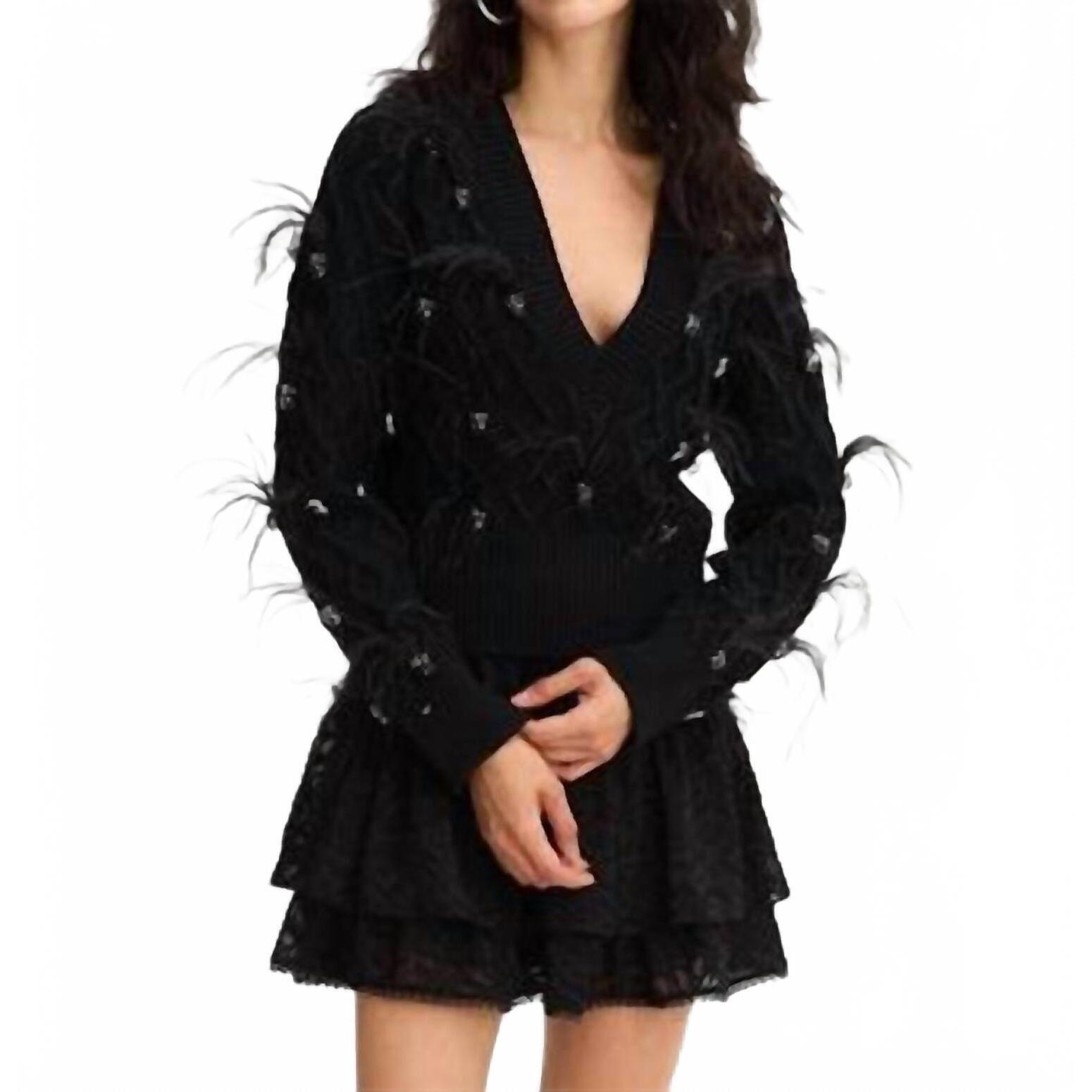 New Allison New York Briar Beaded Sweater In Black